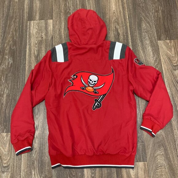 Tampa Bay Buccaneers Reversible Jacket Men's Medium Red Hooded NFL Embroidered - Picture 4 of 11